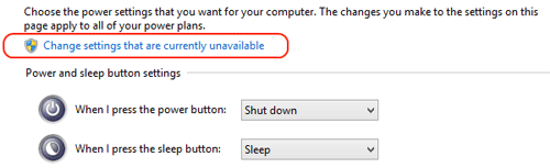 Windows 8 Power Options, Change Settings Currently Unavailable